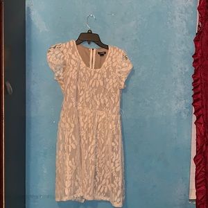 White and beige dress